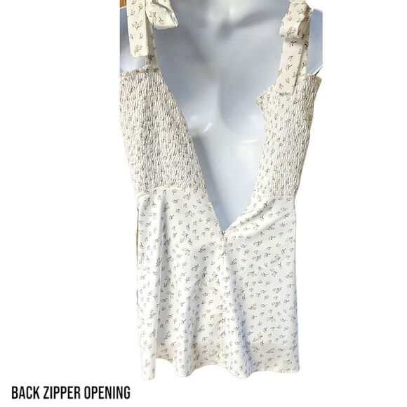 70/21 Floral Mini Dress with Bow Straps Size L - Picture 11 of 16